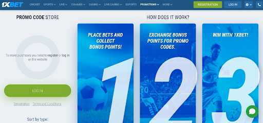 &nbsp;1xBet promo code store